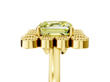 Yellow gold Fancy Yellow Asscher  Halo Diamond Cluster Engagement Ring with Milgrain Bezel Setting and Solitaire Band_32
