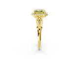 Yellow gold Fancy Yellow Asscher  Halo Diamond Engagement Ring with Filigree Band and Four-Prong Setting_71