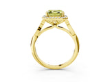 Yellow gold Fancy Yellow Asscher  Halo Diamond Engagement Ring with Filigree Band and Four-Prong Setting_72