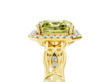 Yellow gold Fancy Yellow Asscher  Halo Diamond Engagement Ring with Filigree Band and Four-Prong Setting_74