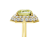 Yellow gold Fancy Yellow Asscher  Halo Diamond Engagement Ring with Solitaire Band and Four-Prong Setting_22