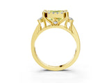 Yellow gold Fancy Yellow Asscher  Halo Diamond Engagement Ring with Split Shank and Four-Prong Setting 3