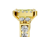 Yellow gold Fancy Yellow Asscher  Halo Diamond Engagement Ring with Split Shank and Four-Prong Setting 5