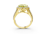 Yellow gold Fancy Yellow Asscher  Halo Diamond Engagement Ring with Split Shank and Prong Setting_49