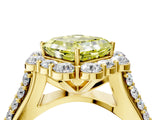 Yellow gold Fancy Yellow Asscher  Halo Diamond Engagement Ring with Split Shank and Prong Setting_50