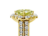 Yellow gold Fancy Yellow Asscher  Halo Diamond Engagement Ring with Split Shank and Prong Setting_51