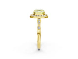 Yellow gold Fancy Yellow Asscher  Halo Diamond Engagement Ring with Twisted Band and Four-Prong Setting 2