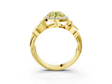 Yellow gold Fancy Yellow Asscher  Halo Diamond Floral Band with Four-Prong Setting_37