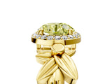 Yellow gold Fancy Yellow Asscher  Halo Diamond Floral Band with Four-Prong Setting_39