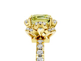 Yellow gold Fancy Yellow Asscher  Halo Diamond Pave Band Ring with Four-Prong Setting_20