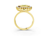 Yellow gold Fancy Yellow Asscher  Halo Diamond Ring with Milgrain Edge and Round Prong Setting_77