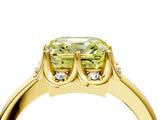 Yellow gold Fancy Yellow Asscher  Halo Diamond Ring with Round Cluster Setting, Solitaire Band, and Four-Prong Setting_33