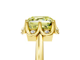 Yellow gold Fancy Yellow Asscher  Halo Diamond Ring with Round Cluster Setting, Solitaire Band, and Four-Prong Setting_34
