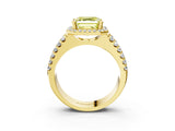 Yellow gold Fancy Yellow Asscher  Halo Diamond Split Shank Engagement Ring with Prong Setting_46