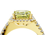 Yellow gold Fancy Yellow Asscher  Halo Diamond Split Shank Engagement Ring with Prong Setting_47