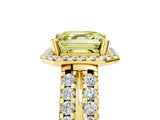 Yellow gold Fancy Yellow Asscher  Halo Diamond Split Shank Engagement Ring with Prong Setting_48