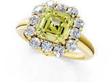 Yellow gold Fancy Yellow Asscher  Halo Milgrain Solitaire with Bezel Set Side Stones and Pave Band_33