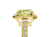 Yellow gold Fancy Yellow Asscher  Halo Pavé Diamond Engagement Ring with Bezel Setting_5