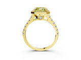 Yellow gold Fancy Yellow Asscher  Halo Pavé Diamond Engagement Ring with Four-Prong Setting_30