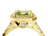 Yellow gold Fancy Yellow Asscher  Halo Pavé Diamond Engagement Ring with Four-Prong Setting_31