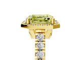 Yellow gold Fancy Yellow Asscher  Halo Pavé Diamond Engagement Ring with Four-Prong Setting_32