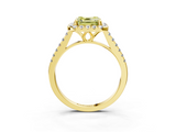 Yellow gold Fancy Yellow Asscher  Halo Pavé Diamond Engagement Ring with Four-Prong Setting_6