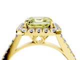 Yellow gold Fancy Yellow Asscher  Halo Pavé Diamond Engagement Ring with Four-Prong Setting_7