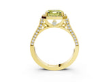 Yellow gold Fancy Yellow Asscher  Halo Pave Split Shank Prong Setting Ring_29