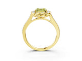 Yellow gold Fancy Yellow Asscher  Halo Round Diamond Pave Band with Four-Prong Setting_60
