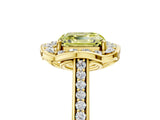 Yellow gold Fancy Yellow Asscher  Halo Round Diamond Pave Band with Four-Prong Setting_62