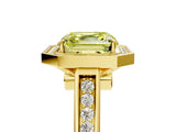 Yellow gold Fancy Yellow Asscher  Halo Solitaire Diamond Ring with Pave Band and Bezel Setting_50