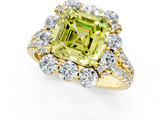 Yellow gold Fancy Yellow Asscher  Halo Split Shank Diamond Engagement Ring with Pave Band and Four-Prong Setting_18