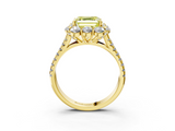 Yellow gold Fancy Yellow Asscher  Halo Split Shank Diamond Engagement Ring with Pave Band and Four-Prong Setting_20