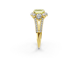 Yellow gold Fancy Yellow Asscher  Halo Split Shank Diamond Engagement Ring with Prong Setting_20