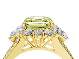 Yellow gold Fancy Yellow Asscher  Halo Split Shank Diamond Engagement Ring with Prong Setting_22