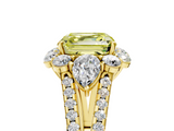 Yellow gold Fancy Yellow Asscher  Halo Split Shank Diamond Engagement Ring with Prong Setting_23