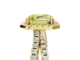 Yellow gold Fancy Yellow Asscher  Halo Split Shank Diamond Ring with Pavé Setting_47