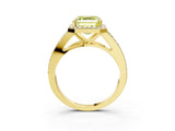 Yellow gold Fancy Yellow Asscher  Halo Split Shank Pave Diamond Ring with Four-Prong Setting_49