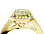 Yellow gold Fancy Yellow Asscher  Halo Split Shank Pave Diamond Ring with Four-Prong Setting_50