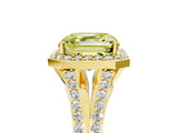 Yellow gold Fancy Yellow Asscher  Halo Split Shank Pave Diamond Ring with Four-Prong Setting_51