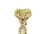 Yellow gold Fancy Yellow Asscher  Halo Twist Band Solitaire Ring with Six-Prong Setting_37