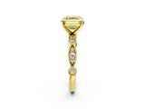 Yellow gold Fancy Yellow Asscher  Milgrain Bezel Diamond Engagement Ring with Solitaire Prong Setting_31