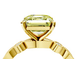 Yellow gold Fancy Yellow Asscher  Milgrain Bezel Diamond Engagement Ring with Solitaire Prong Setting_33