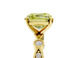 Yellow gold Fancy Yellow Asscher  Milgrain Bezel Diamond Engagement Ring with Solitaire Prong Setting_34
