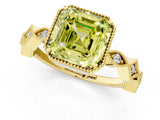 Yellow gold Fancy Yellow Asscher  Milgrain Marquise Diamond Twist Band Ring_58