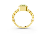 Yellow gold Fancy Yellow Asscher  Milgrain Marquise Diamond Twist Band Ring_60