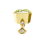 Yellow gold Fancy Yellow Asscher  Milgrain Marquise Diamond Twist Band Ring_62