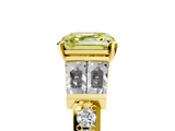 Yellow gold Fancy Yellow Asscher  Solitaire Baguette Side Stone Channel Set Engagement Ring_5