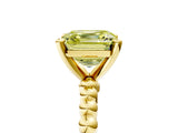 Yellow gold Fancy Yellow Asscher  Solitaire Beaded Band Prong Setting Ring 5
