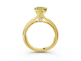 Yellow gold Fancy Yellow Asscher  Solitaire Beaded Band Six-Prong Setting_3